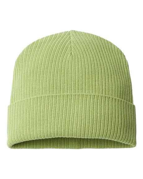 Atlantis Headwear Sustainable Cuffed Beanie. NELSON - Leaf Green