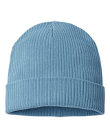 Atlantis Headwear Sustainable Cuffed Beanie. NELSON - Light Avio Blue