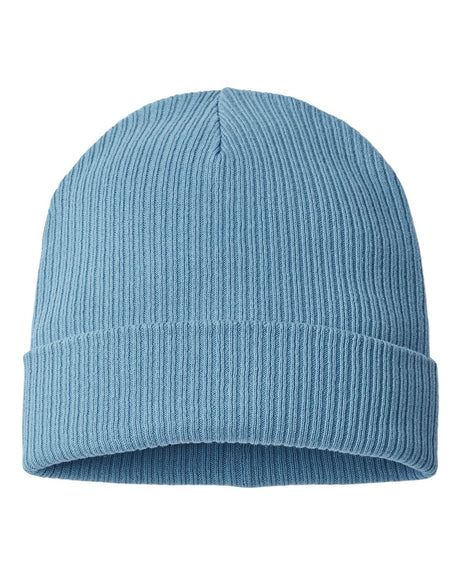 Atlantis Headwear Sustainable Cuffed Beanie. NELSON - Light Avio Blue