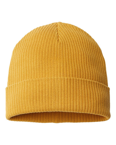 Atlantis Headwear Sustainable Cuffed Beanie. NELSON - Mustard Yellow