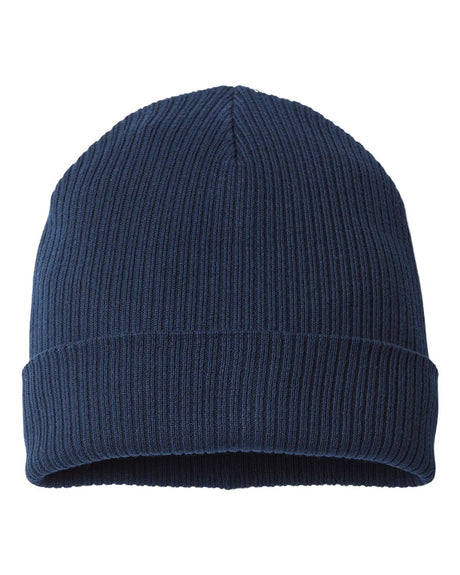 Atlantis Headwear Sustainable Cuffed Beanie. NELSON - Navy