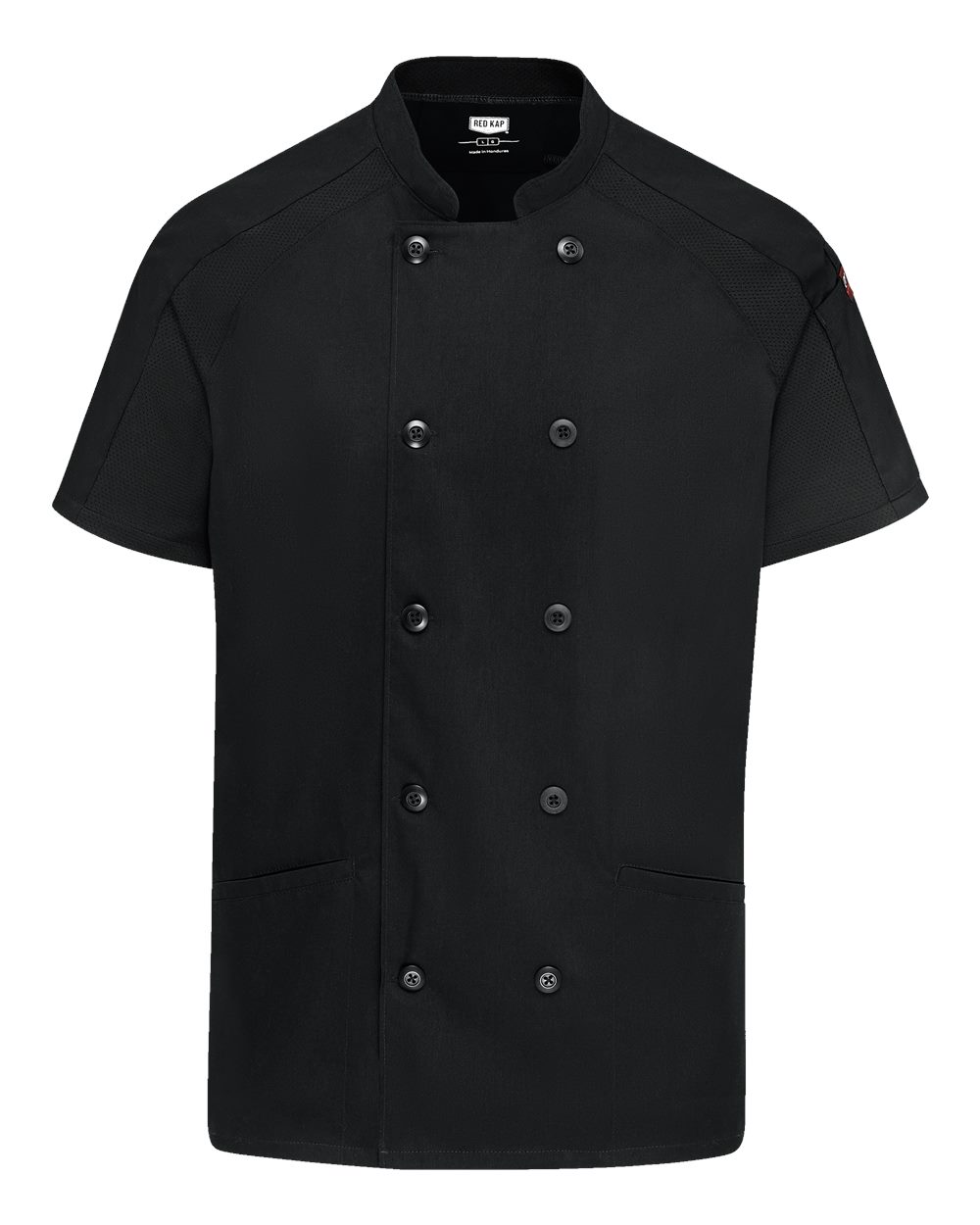 Chef Designs Women's Airflow Raglan Chef Coat. 051W - Black/ Black Mesh