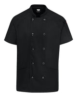 Chef Designs Women's Airflow Raglan Chef Coat. 051W - Black/ Black Mesh