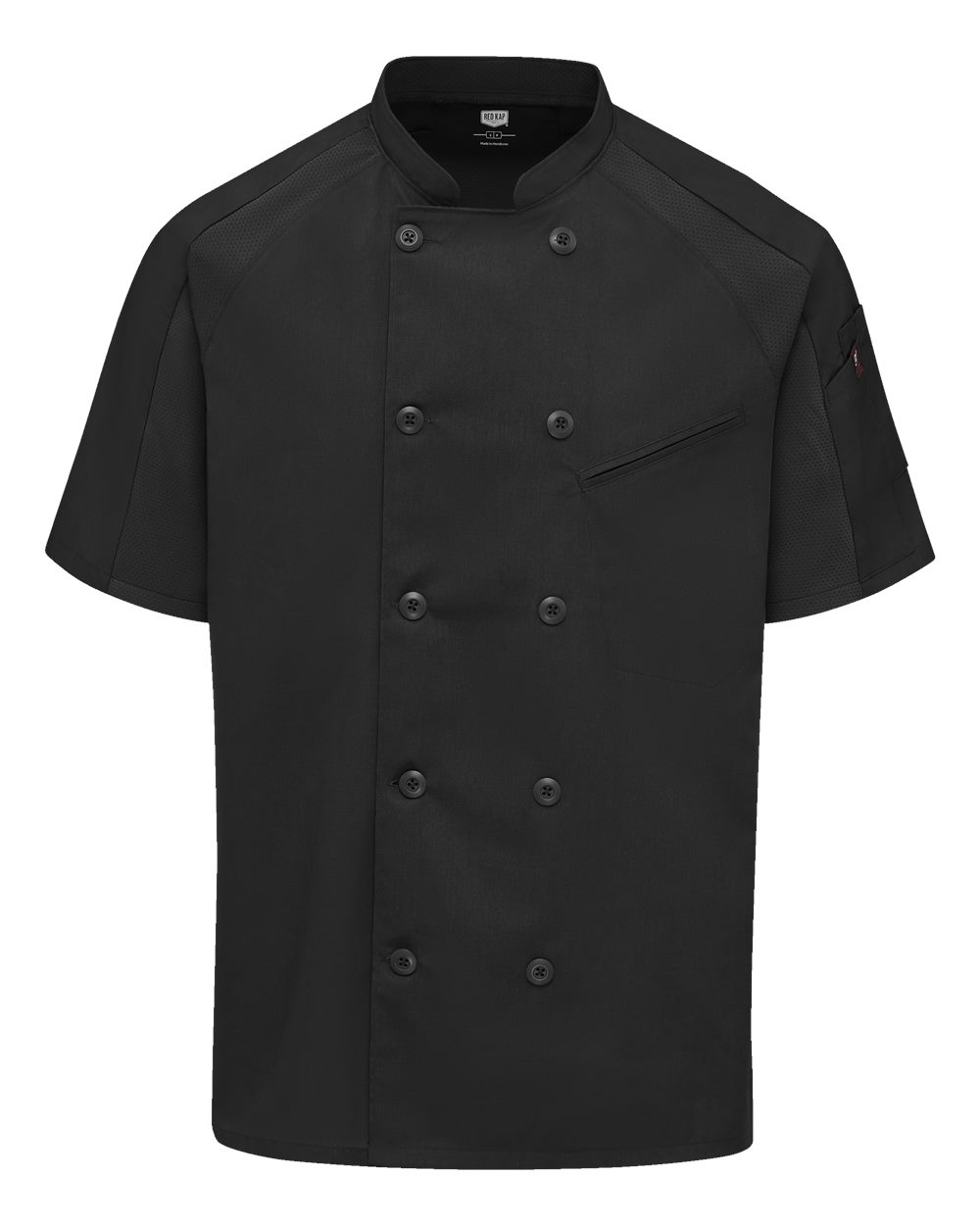 Chef Designs Airflow Raglan Chef Coat. 052M - Black/ Black Mesh