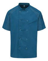 Chef Designs Airflow Raglan Chef Coat. 052M - Teal/ Teal Mesh