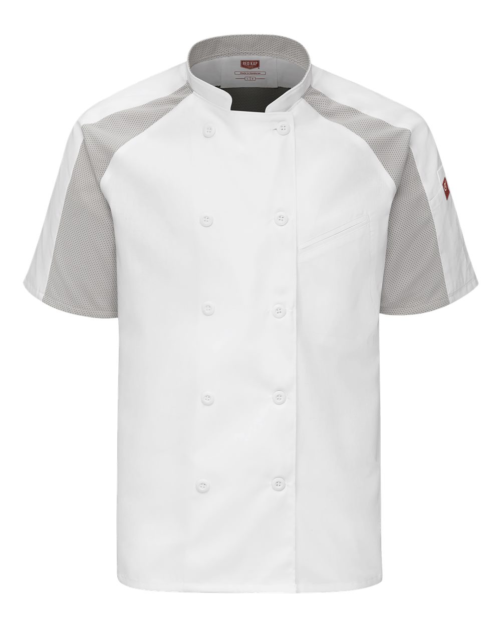 Chef Designs Airflow Raglan Chef Coat. 052M - White/ Grey Mesh