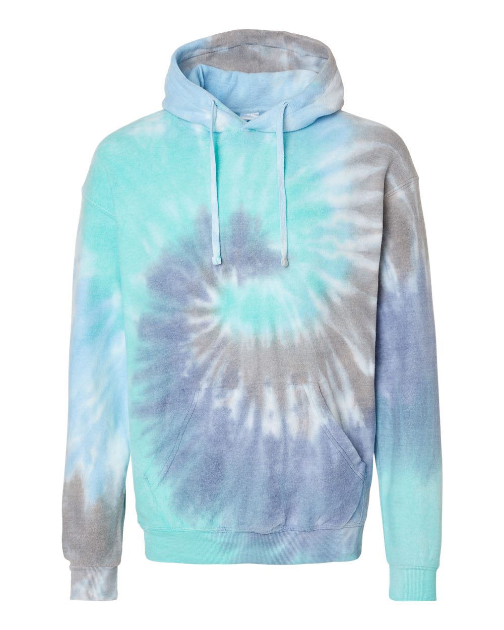 Colortone Unisex Tie-Dyed Cloud Inside-Out Fleece Hooded Sweatshirt. 8600 - Glacier