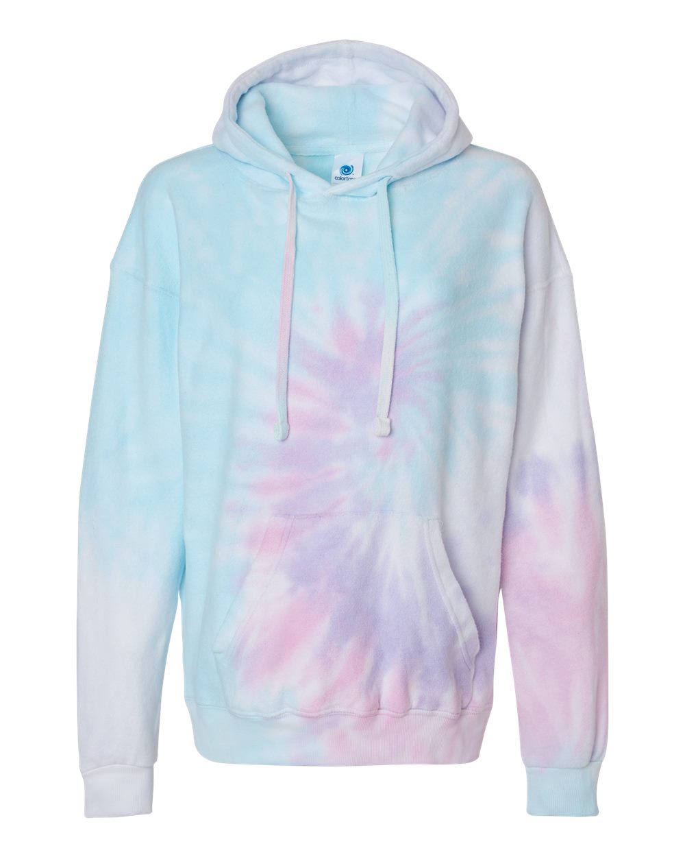 Colortone Unisex Tie-Dyed Cloud Inside-Out Fleece Hooded Sweatshirt. 8600 - Unicorn