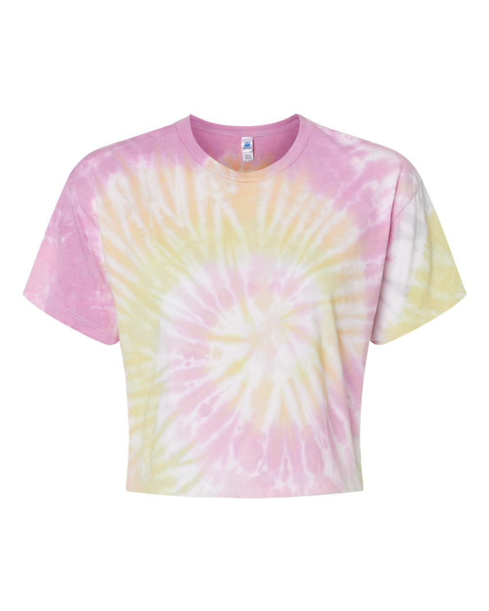 Colortone Women's Tie-Dyed Crop T-Shirt. 1050 - Desert Rose
