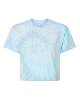 Colortone Women's Tie-Dyed Crop T-Shirt. 1050 - Lagoon