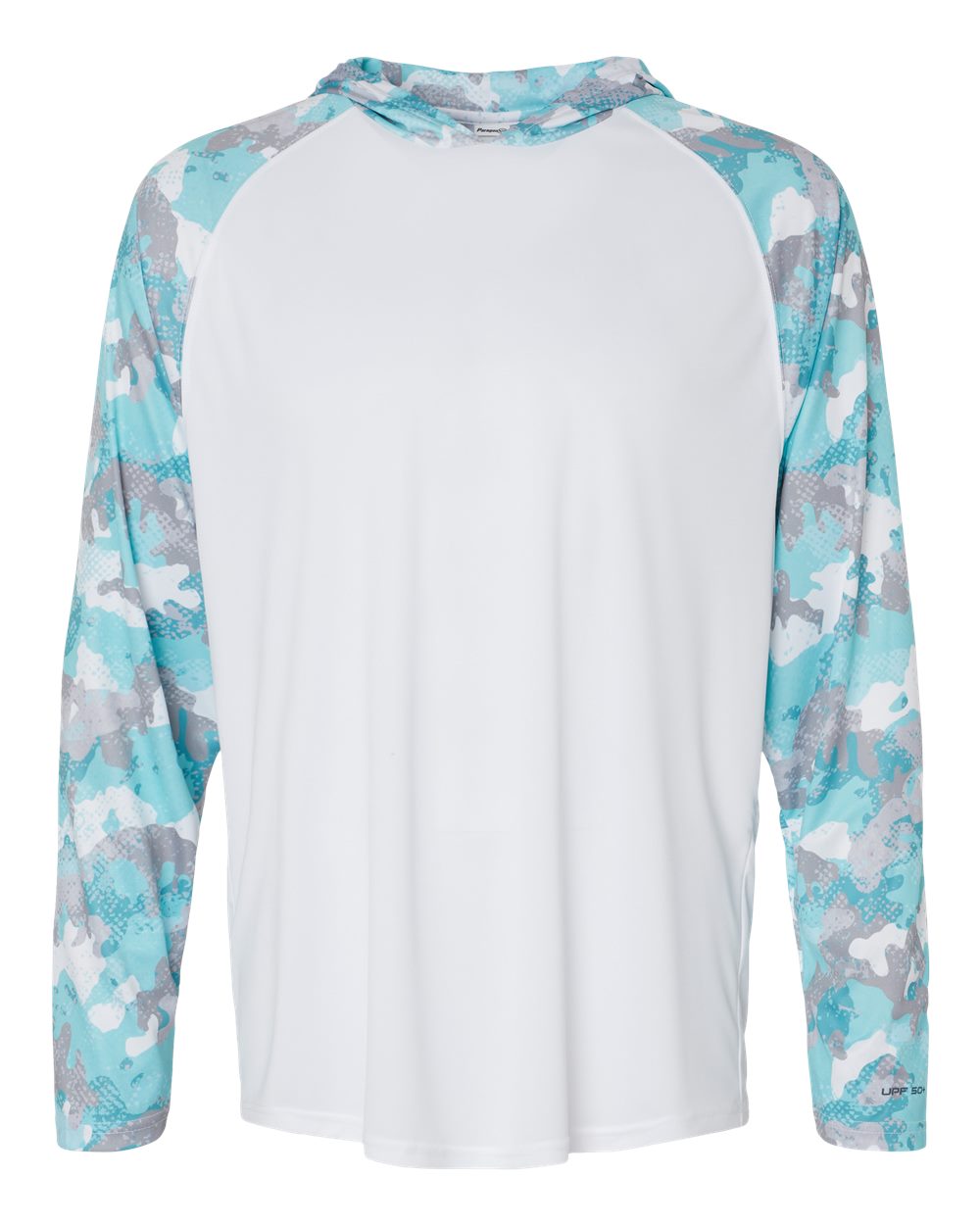 Paragon Unisex Tortuga Extreme Performance Hooded Long Sleeve T-Shirt. 240 - White/ Aqua Camo