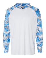 Paragon Unisex Tortuga Extreme Performance Hooded Long Sleeve T-Shirt. 240 - White/ Blue Mist Camo
