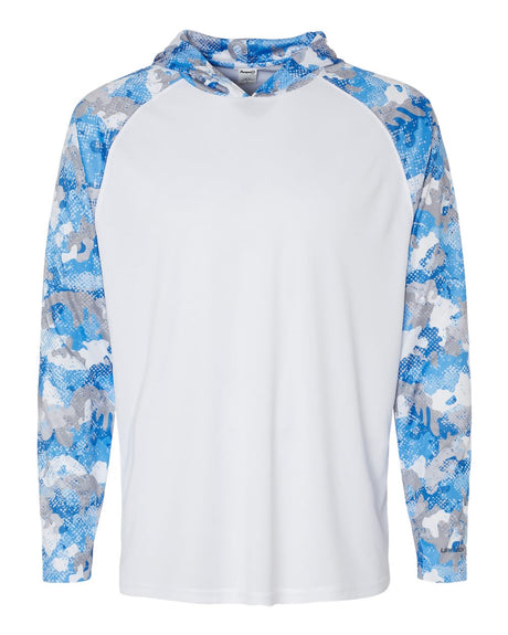 Paragon Unisex Tortuga Extreme Performance Hooded Long Sleeve T-Shirt. 240 - White/ Blue Mist Camo