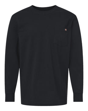 Dickies Men's Traditional Heavyweight Long Sleeve T-Shirt. WL50 - Black