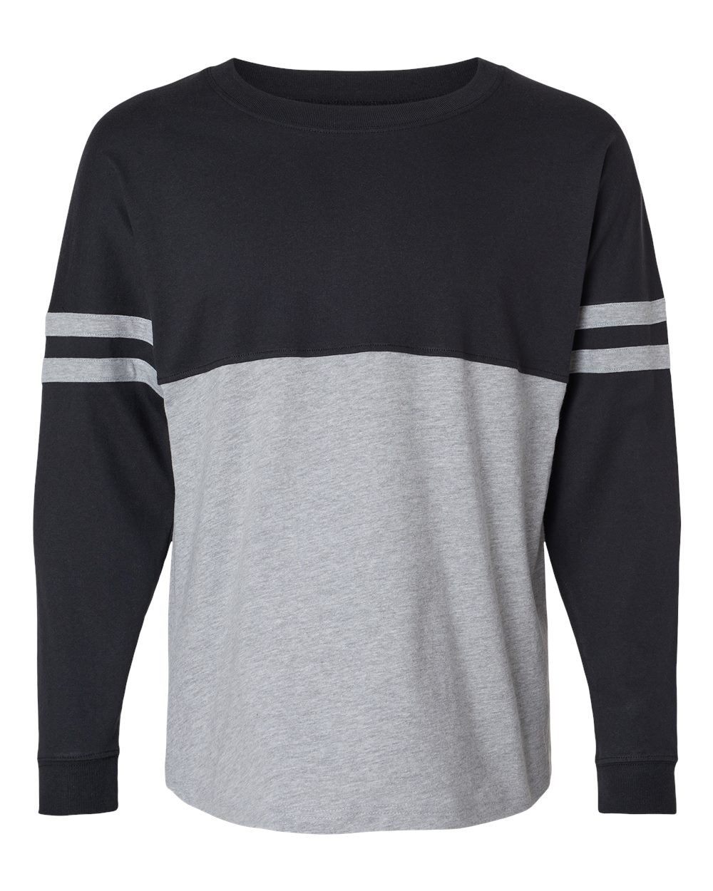 Boxercraft Women's Pom Pom Long Sleeve Jersey T-Shirt. BW3514 - Black/ Oxford