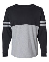 Boxercraft Women's Pom Pom Long Sleeve Jersey T-Shirt. BW3514 - Black/ Oxford