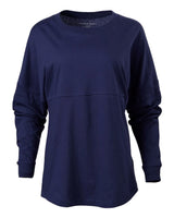 Boxercraft Women's Pom Pom Long Sleeve Jersey T-Shirt. BW3514 - Navy