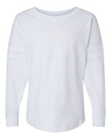Boxercraft Women's Pom Pom Long Sleeve Jersey T-Shirt. BW3514 - White