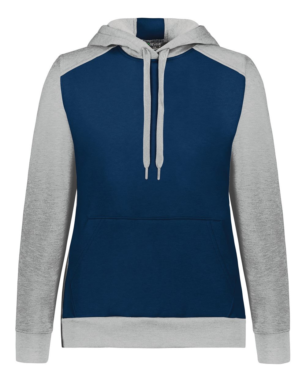 Augusta Sportswear Women's Eco Revive™ Three-Season Triblend Fleece Hooded Sweatshirt. 6867 - Navy/ Grey Heather