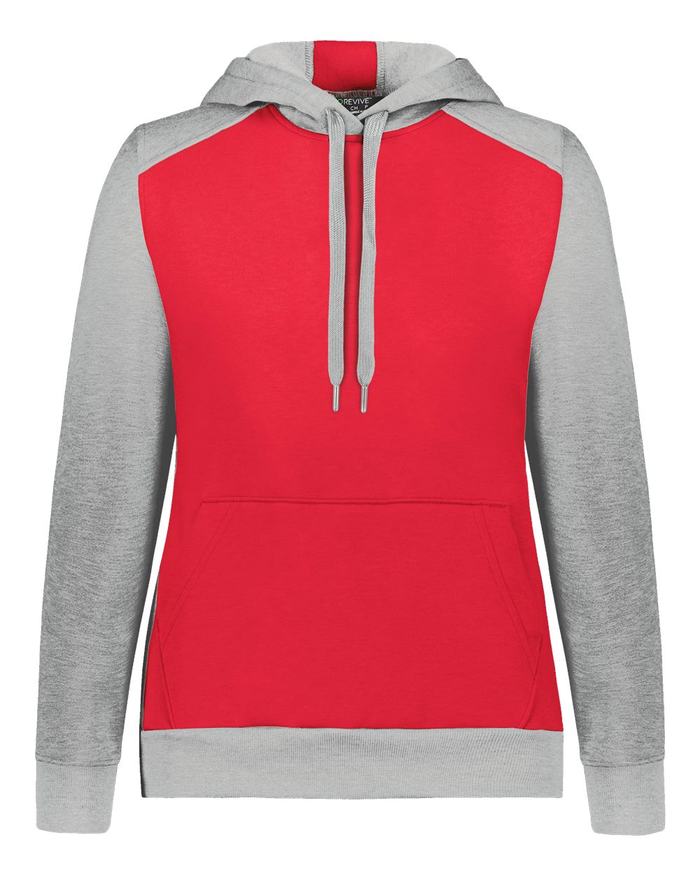 Augusta Sportswear Women's Eco Revive™ Three-Season Triblend Fleece Hooded Sweatshirt. 6867 - Scarlet/ Grey Heather