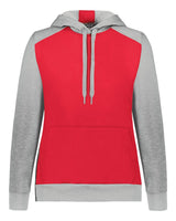 Augusta Sportswear Women's Eco Revive™ Three-Season Triblend Fleece Hooded Sweatshirt. 6867 - Scarlet/ Grey Heather