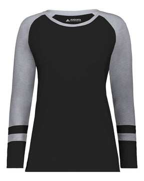 Augusta Sportswear Women's Triblend Fanatic 2.0 Long Sleeve T-Shirt. 2917 - Black/ Grey Heather
