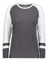 Augusta Sportswear Women's Triblend Fanatic 2.0 Long Sleeve T-Shirt. 2917 - Carbon Heather/ White
