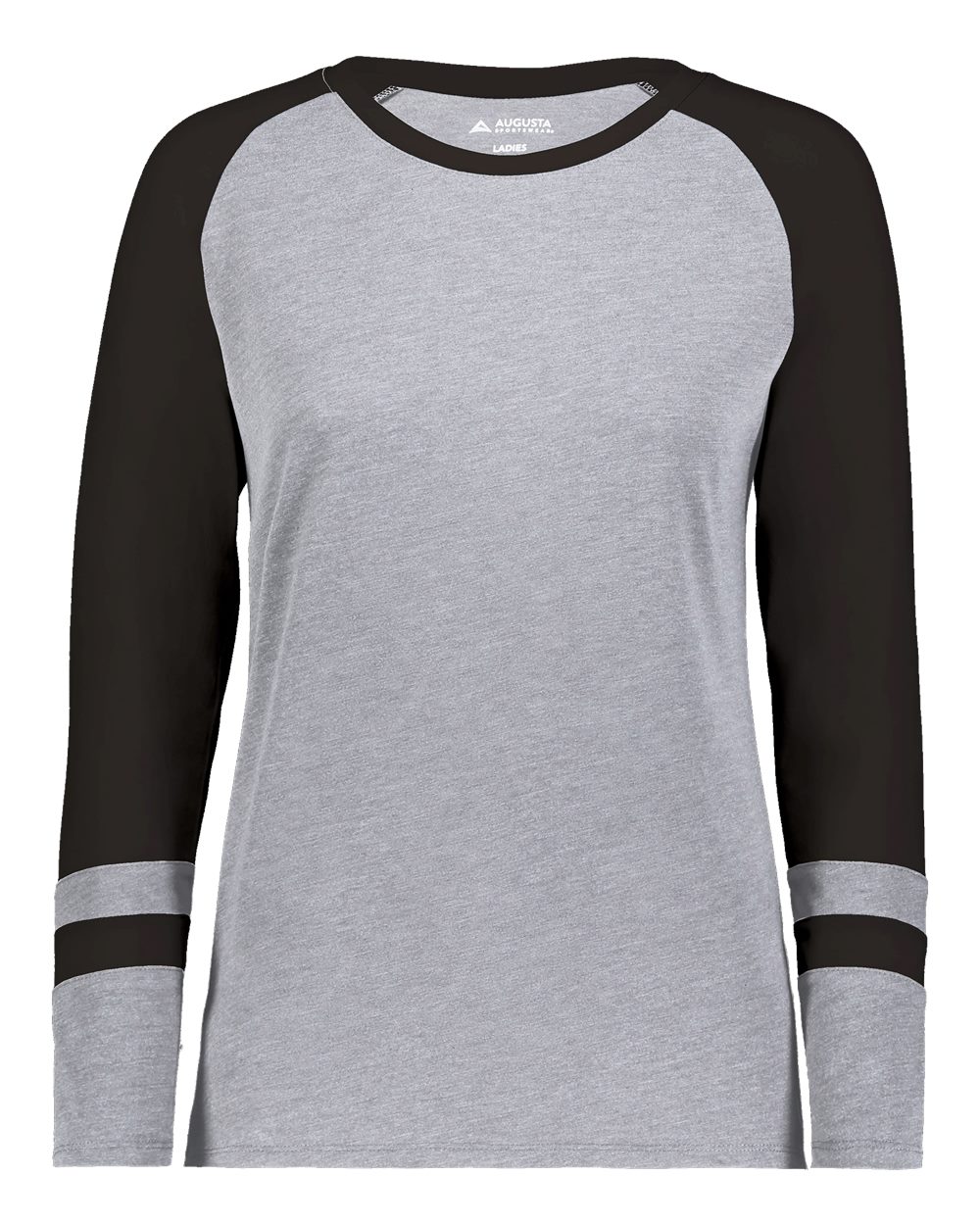 Augusta Sportswear Women's Triblend Fanatic 2.0 Long Sleeve T-Shirt. 2917 - Grey Heather/ Black