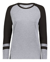 Augusta Sportswear Women's Triblend Fanatic 2.0 Long Sleeve T-Shirt. 2917 - Grey Heather/ Black
