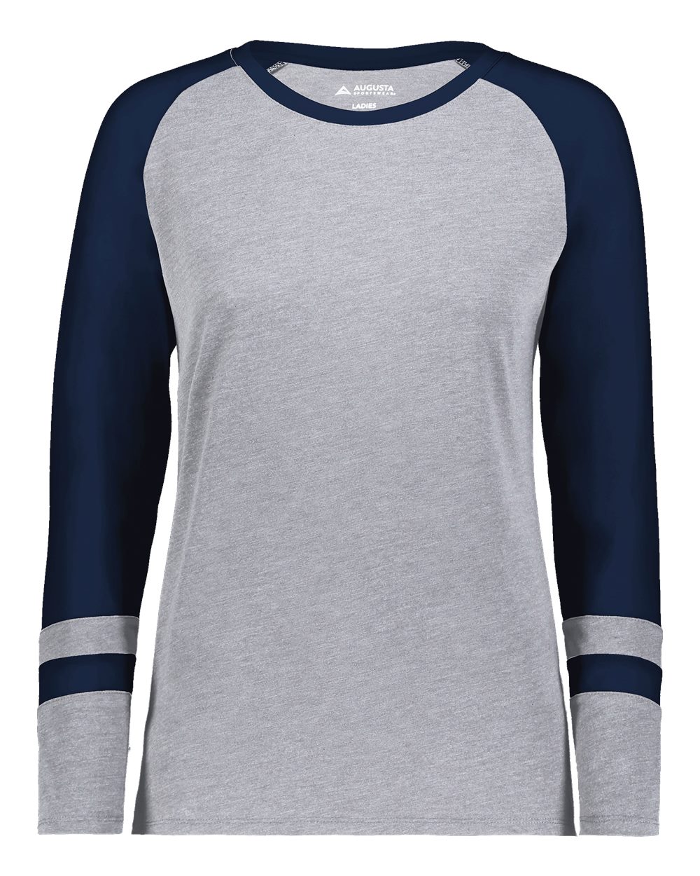 Augusta Sportswear Women's Triblend Fanatic 2.0 Long Sleeve T-Shirt. 2917 - Grey Heather/ Navy