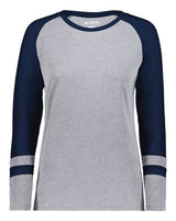 Augusta Sportswear Women's Triblend Fanatic 2.0 Long Sleeve T-Shirt. 2917 - Grey Heather/ Navy