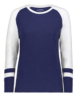 Augusta Sportswear Women's Triblend Fanatic 2.0 Long Sleeve T-Shirt. 2917 - Navy/ White