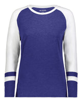 Augusta Sportswear Women's Triblend Fanatic 2.0 Long Sleeve T-Shirt. 2917 - Purple/ White