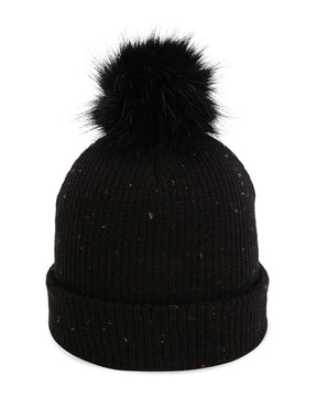 Imperial The Montage Pom Cuffed Beanie. 6014 - Black
