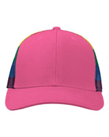 Kati Printed Mesh Trucker Cap. S700M - Hot Pink/ Rainbow