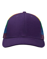 Kati Printed Mesh Trucker Cap. S700M - Purple/ Rainbow