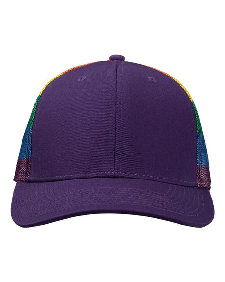 Kati Printed Mesh Trucker Cap. S700M - Purple/ Rainbow