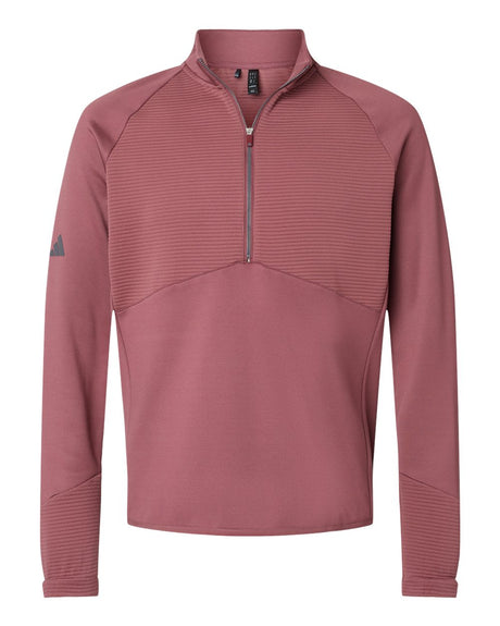 Adidas Men's Performance Quarter-Zip Pullover. A587 - Quiet Crimson