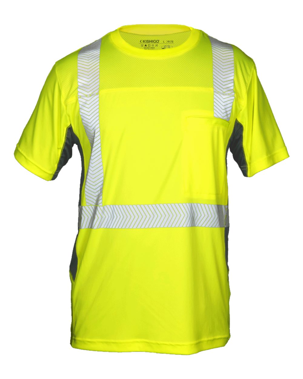 Kishigo Unisex Premium Black Series® Cool Touch Class 2 T-Shirt. 9173 - Lime