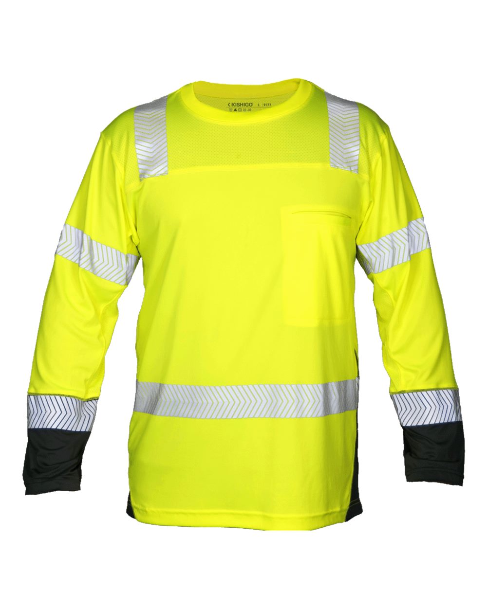 Kishigo Unisex Premium Black Series® Cool Touch Class 3 Long Sleeve T-Shirt. 9177 - Lime