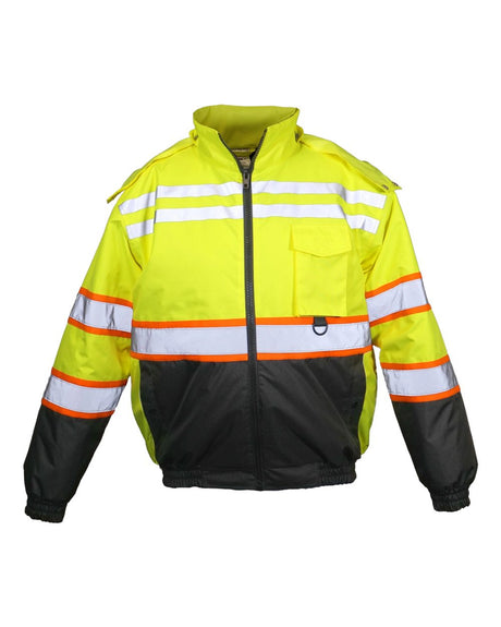Kishigo Unisex Economy Contrast Class 3 Bomber Jacket. JS156 - Lime