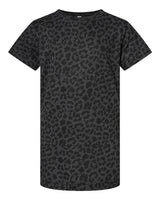 LAT Girls' Fine Jersey Tee. 2616 - Black Leopard