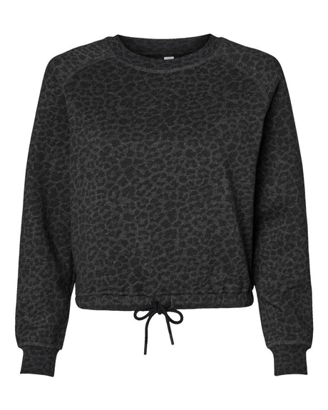 LAT Women's Relaxed Boxy Crewneck Sweatshirt. 3528 - Black Leopard