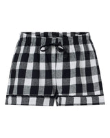 Boxercraft Women's Flannel Shorts. BW6501 - Black/ White Buffalo Plaid