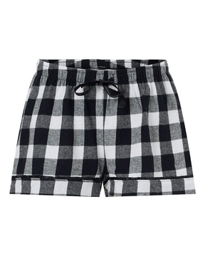 Boxercraft Women's Flannel Shorts. BW6501 - Black/ White Buffalo Plaid