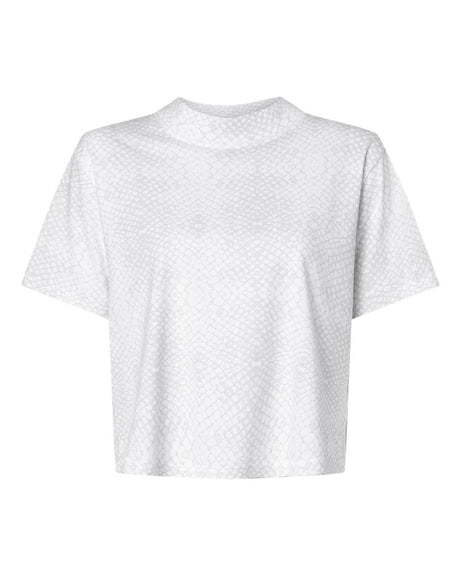 LAT Women's Boxy Tee. 3518 - White Reptile