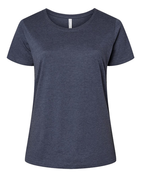 LAT Women's Curvy Collection Fine Jersey Tee. 3816 - Vintage Denim
