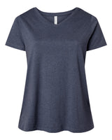 LAT Women's Curvy Collection Fine Jersey V-Neck Tee. 3817 - Vintage Denim