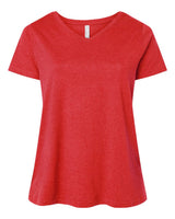 LAT Women's Curvy Collection Fine Jersey V-Neck Tee. 3817 - Vintage Red