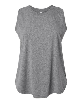 LAT Women's Curvy Relaxed Fine Jersey Tank. 3892 - Granite Heather